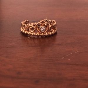 Princess rose gold pandora ring.
